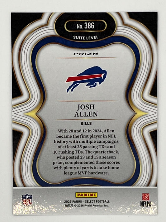 2025 Select Josh Allen Silver Disco Prizm # 386 - Suite Level