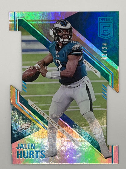 2021 Elite Jalen Hurts # 27, Status Die-Cut, Serialized 1/24