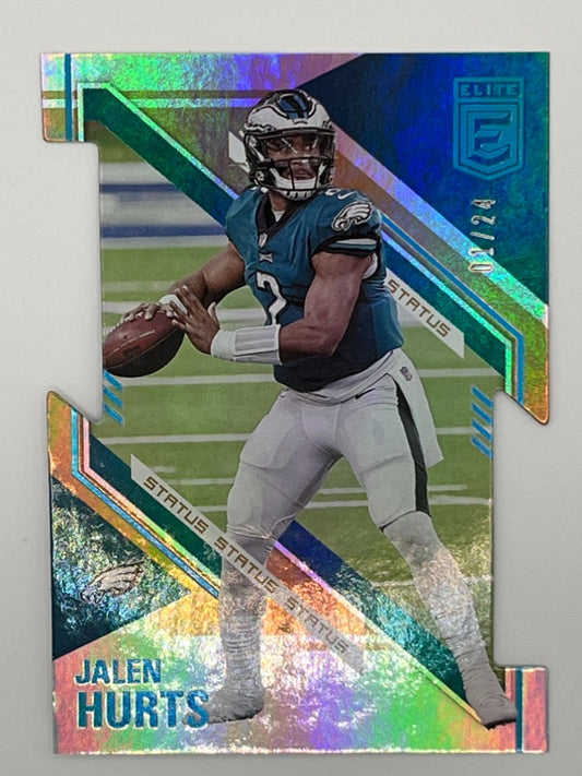 2021 Elite Jalen Hurts # 27, Status Die-Cut, Serialized 1/24
