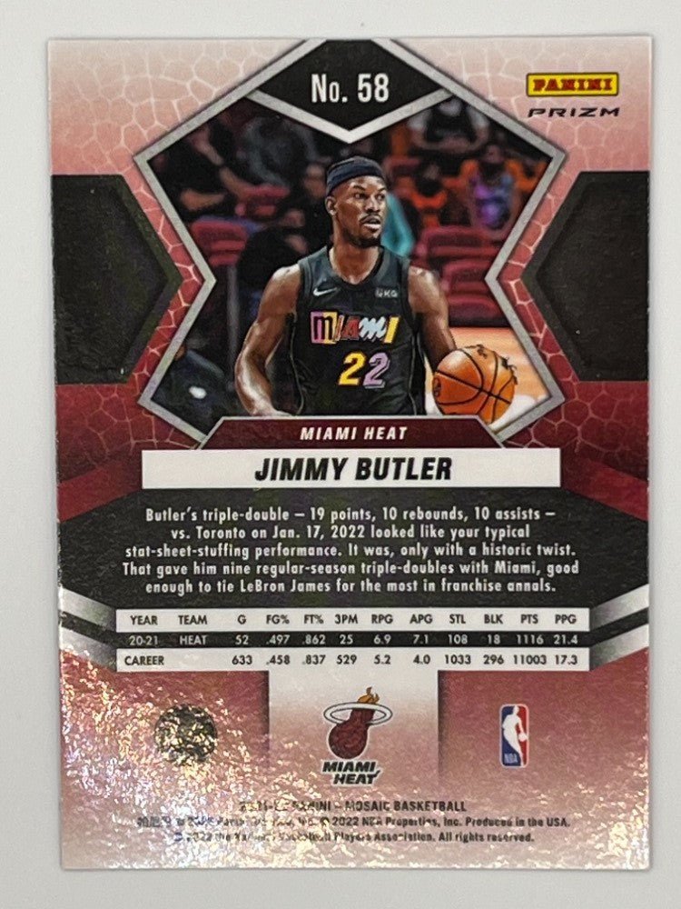 2021-22 Mosaic Jimmy Butler # 58, Genesis Prizm