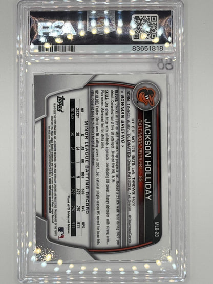 2023 Bowman Chrome The National Jackson Holiday Sparkle # 28 Prospect PSA 9 - Serialized 57/99