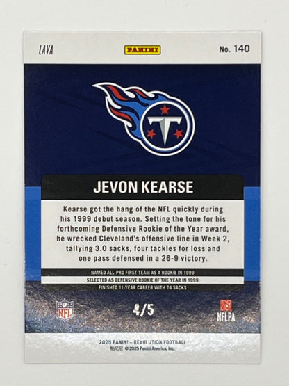 2025 Revolution Jevon Kearse # 140, Lava Parallel Serialized 4/5