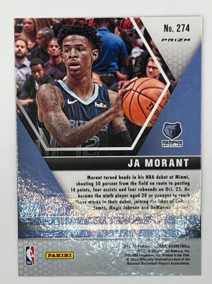 2019-20 Mosaic Ja Morant # 274, NBA Debut Rookie Green Prizm