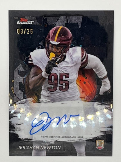 2024 Topps Finest Jer'Zhan Newton Autographed Rookie # RFA-JN - Serialized 3/25