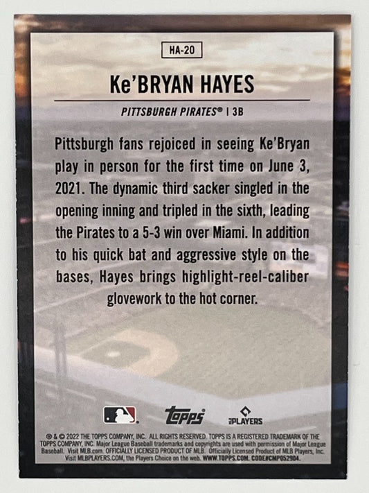 2022 Topps Ke'Bryan Hayes Home Field Advantage # HA-20, Rookie