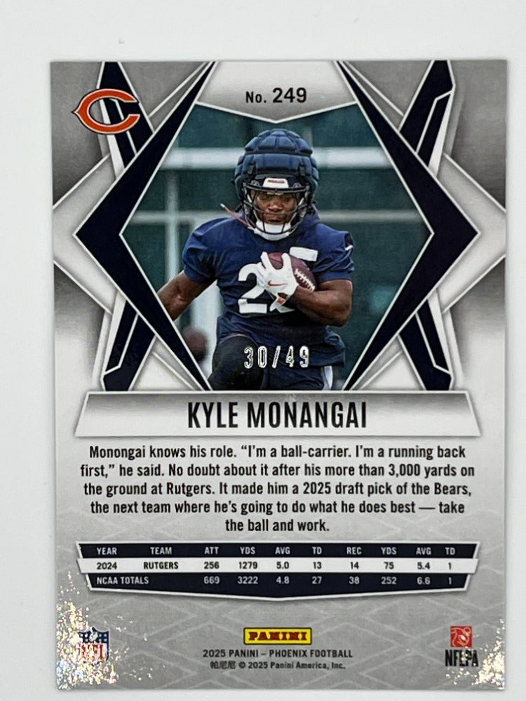 2025 Phoenix Kyle Monangai # 249, Green Rookie Card, Serialized 30/49