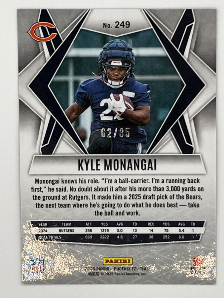 2025 Phoenix Kyle Monangai Blue # 249, Rookie Card Serialized 62/85
