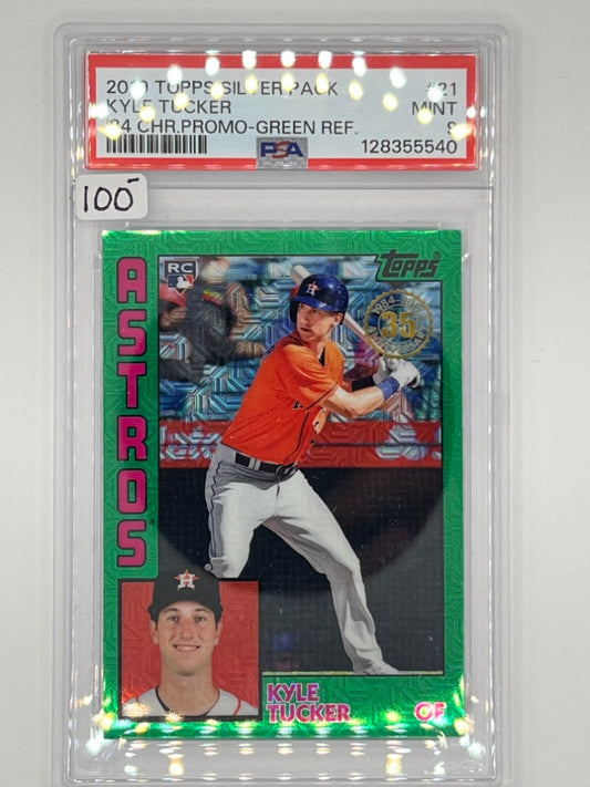 2019 Topps Silver Pack Kyle Tucker '84 Chrome Promo Green Refractor # 21 PSA 9 Rookie - Serialized 81/99