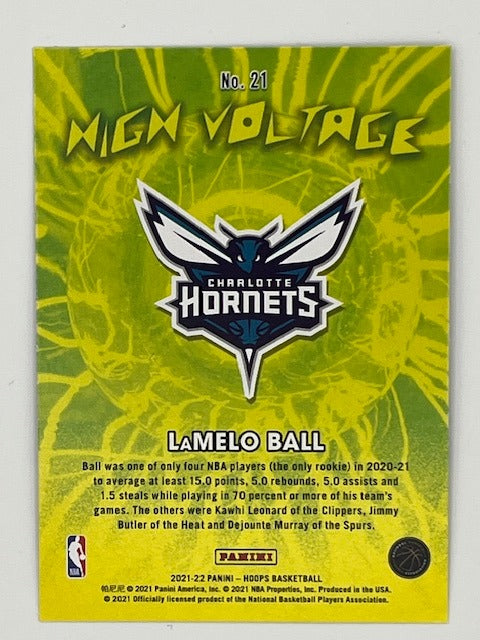 2021-22 Hoops LaMelo Ball High Voltage # 21, Holo Subset
