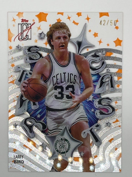 2025-26 Topps Signature Class Larry Bird Star Cast Acetate # SC-16, Serialized 42/50