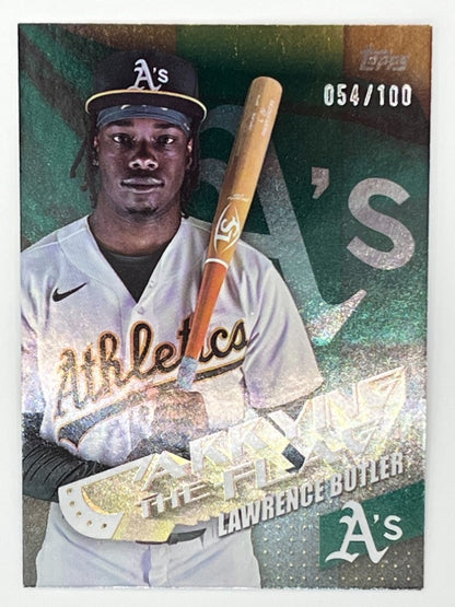 2025 Topps Flagship Lawrence Butler Carrying the Flag # CF-20, Serialized 54/100, 55 Pt. Card