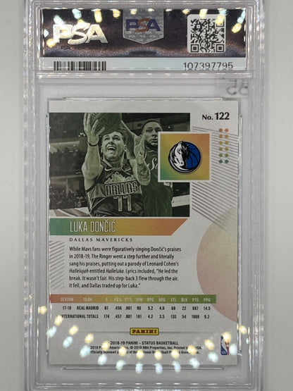 2018-19 Status Luka Doncic Green Rookie # 122 PSA 9