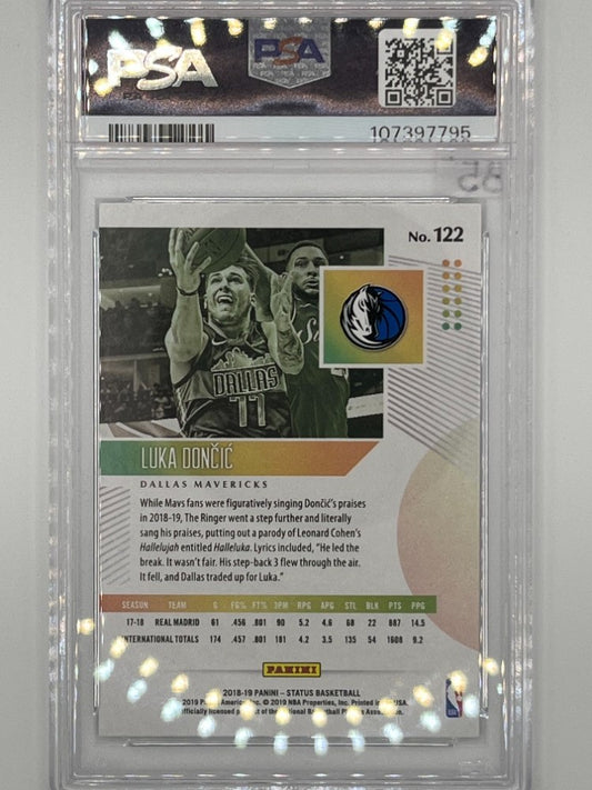 2018-19 Status Luka Doncic Green Rookie # 122 PSA 9