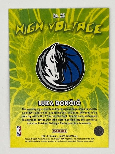 2021-22 Hoops Luka Doncic High Voltage # 25, Holo Subset