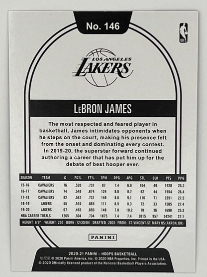 2020-21 NBA Hoops LeBron James # 146 Teal Explosion