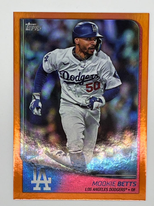2025 Topps Flagship Mookie Betts Orange # 91, Serialized 4/25, 55 Pt. Card