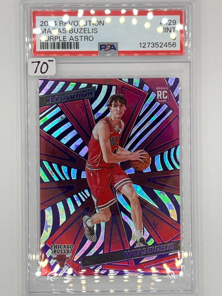 2023-24 Revolution Matas Buzelis Purple Astro # 129 Rookie PSA 9 - Serialized 12/15