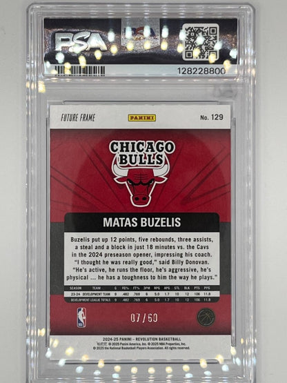 2024-25 Revolution Matas Buzelis Future Frame Rookie # 129 PSA 10 - Serialized 7/60