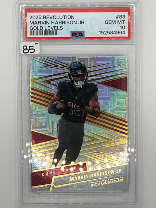 2025 Revolution Marvin Harrison Jr. Gold Levels # 83 PSA 10 - Serialized 3/10