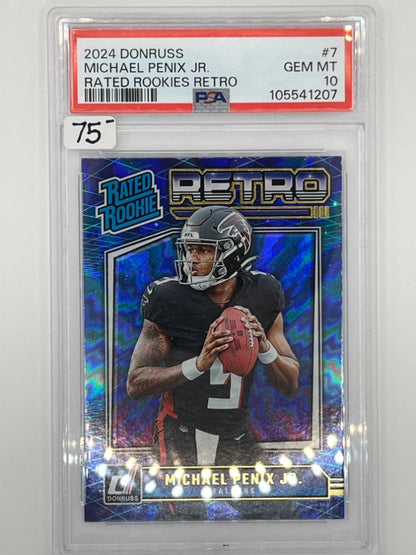 2024 Donruss Michael Penix Jr. Rated Rookies Retro # 7 PSA 10