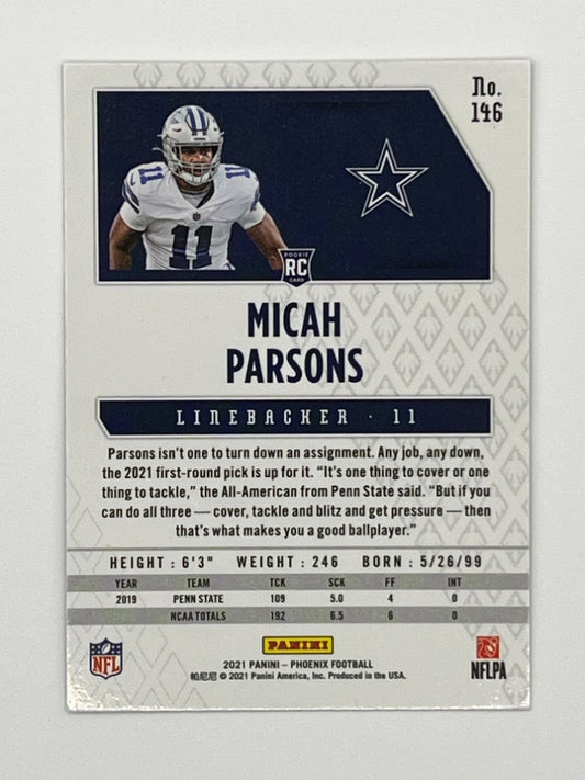 2021 Phoenix Micah Parsons # 146 Teal Rookie Card
