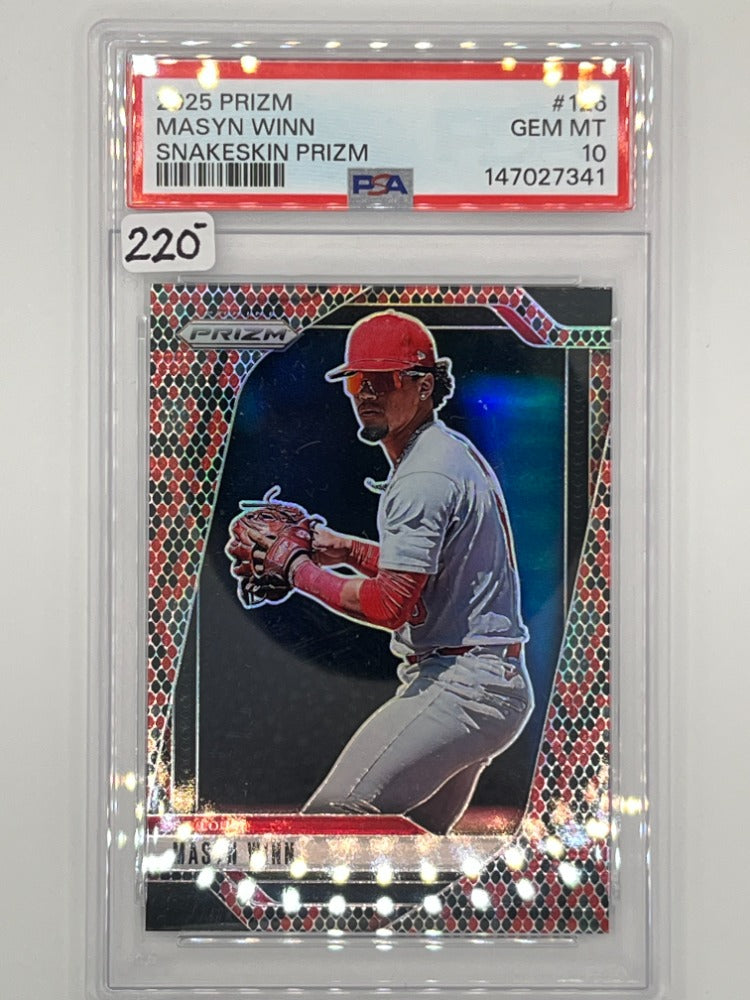 2025 Prizm Masyn Winn Red and Black Snakeskin Prizm # 126 Rookie PSA 10