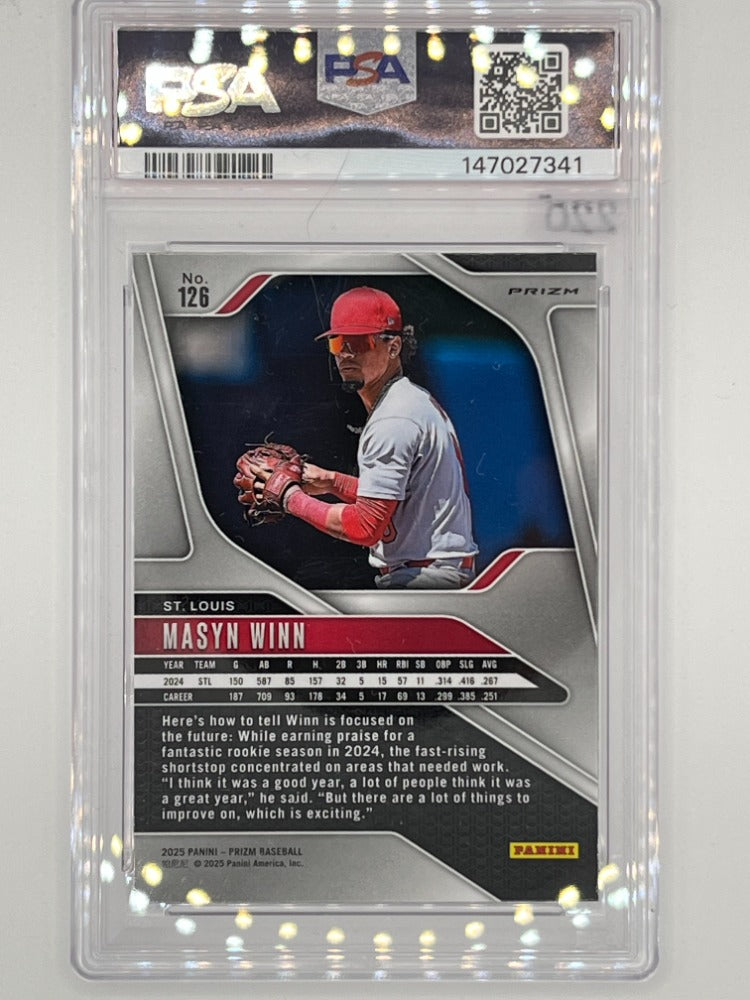 2025 Prizm Masyn Winn Red and Black Snakeskin Prizm # 126 Rookie PSA 10