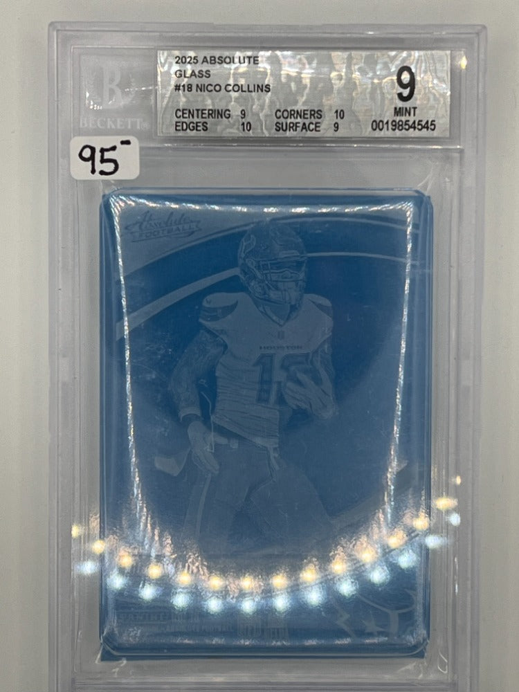 2025 Absolute Glass Nico Collins # 18 BGS 9 Graded Slab