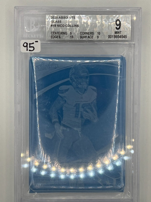 2025 Absolute Glass Nico Collins # 18 BGS 9 Graded Slab