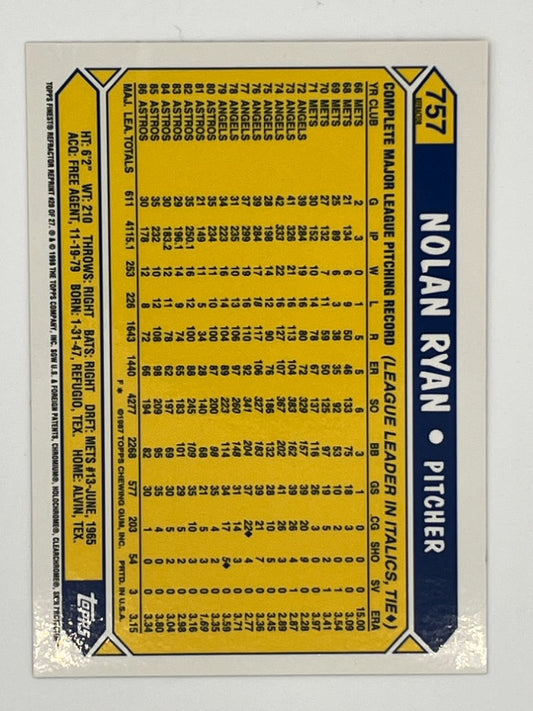 1998 Topps Nolan Ryan Refractor # 757