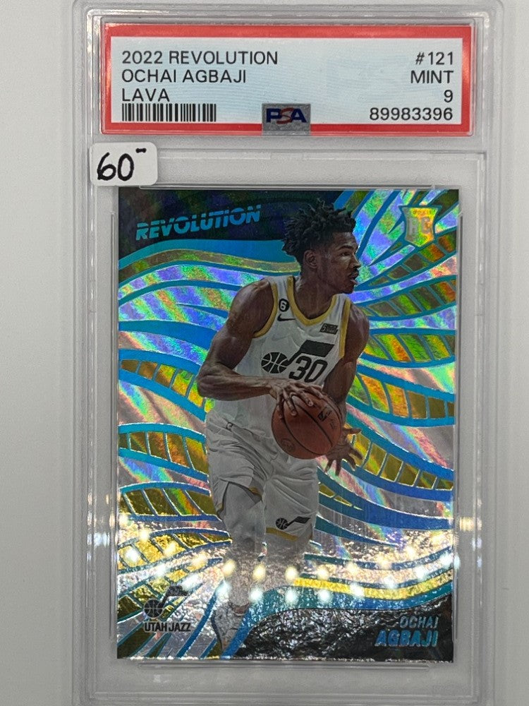 2022-23 Revolution Ochai Agbaji Lava Rookie # 121 PSA 9 - Serialized 8/10