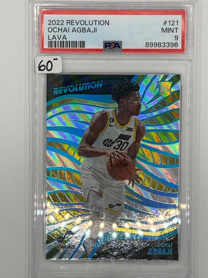 2022-23 Revolution Ochai Agbaji Lava Rookie # 121 PSA 9 - Serialized 8/10