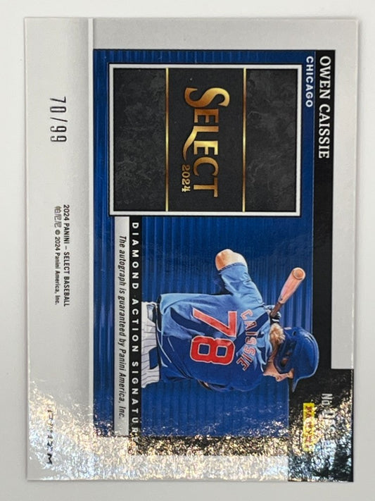 2024 Select Owen Caissie Diamond Action Signatures # DAS-OC, Serialized 70/99 Autographed Card