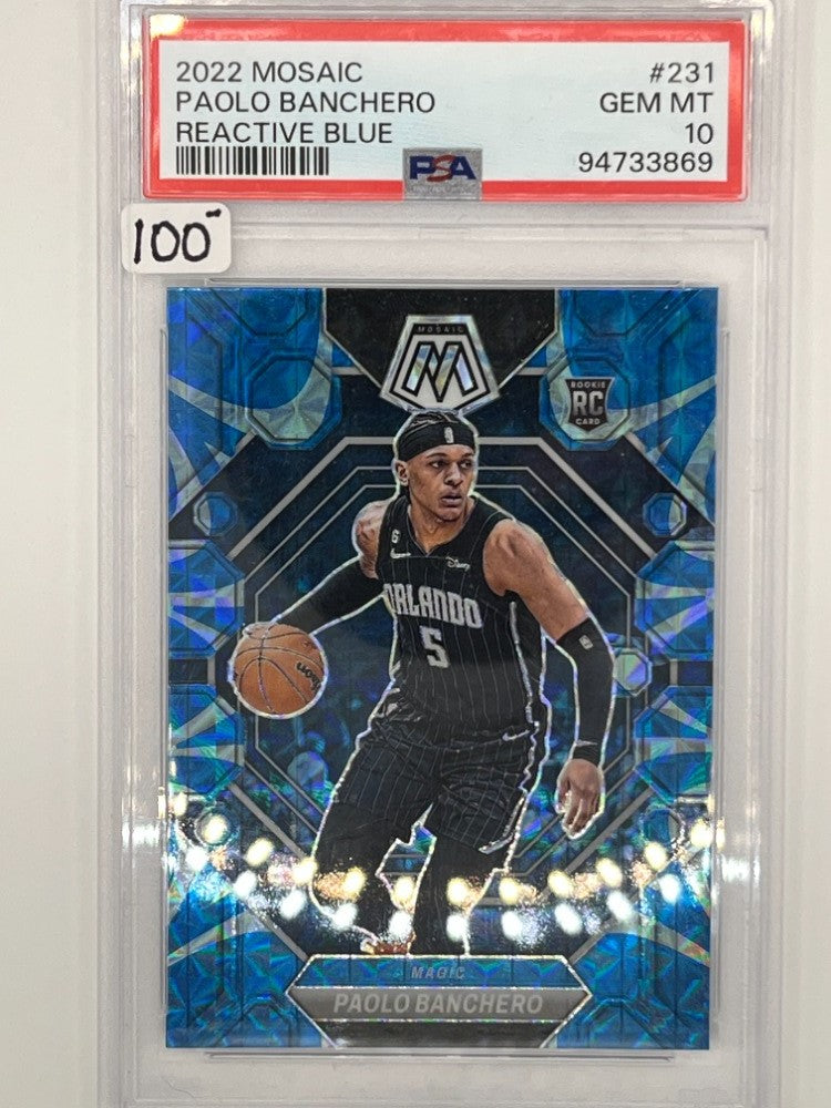2022-23 Mosaic Paolo Banchero Reactive Blue Rookie # 231 PSA 10