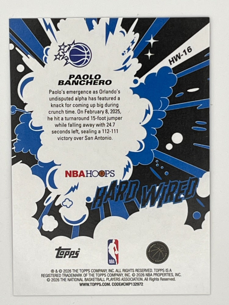 2025-26 Hoops Paolo Banchero Hard Wired Gold Refractor # HW-16 - Serialized 8/50