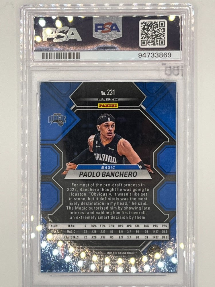 2022-23 Mosaic Paolo Banchero Reactive Blue Rookie # 231 PSA 10