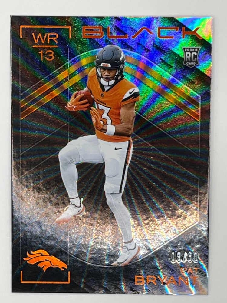 2025 Black Pat Bryant # 108, Rookie Card Serialized 19/30, Thick Card 55 pt.