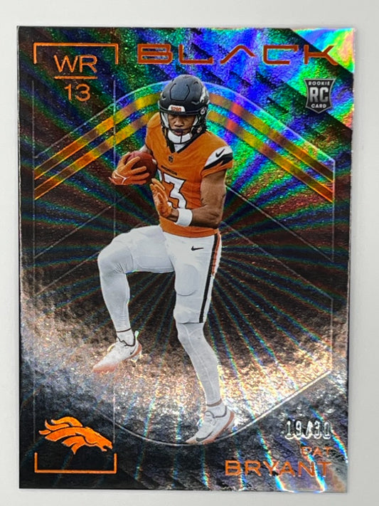 2025 Black Pat Bryant # 108, Rookie Card Serialized 19/30, Thick Card 55 pt.