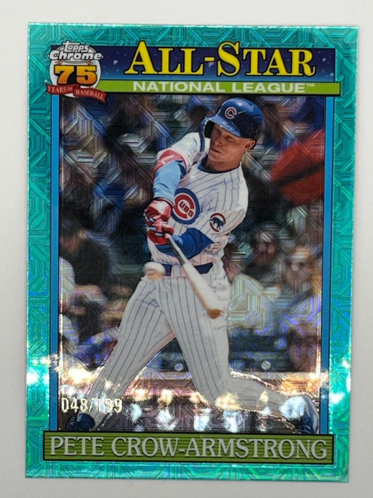 2026 Topps Chrome Pete Crow-Armstrong Series 2 Silver Pack Mojo Aqua # 91ASC-26 - Serialized 48/199