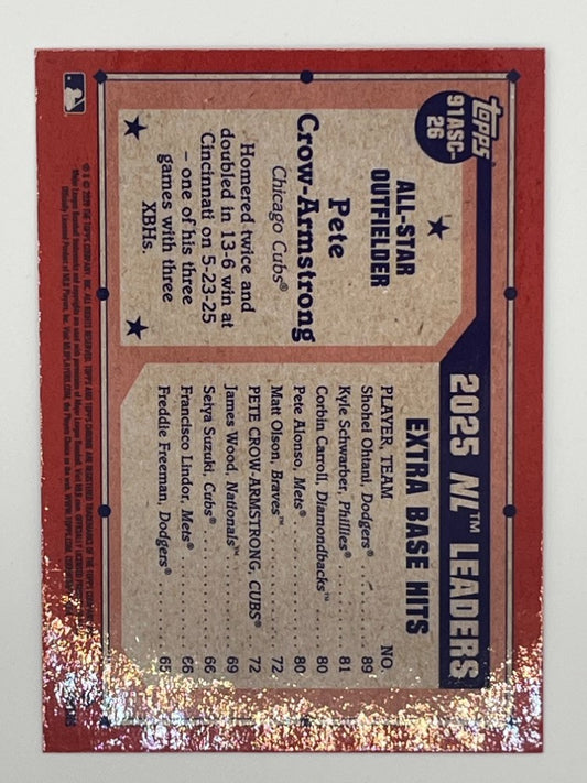 2026 Topps Chrome Pete Crow-Armstrong Series 2 Silver Pack Mojo Aqua # 91ASC-26 - Serialized 48/199