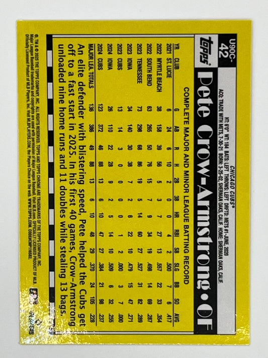 2025 Topps Chrome Update Pete Crow-Armstrong Silver Pack Green # U90C-42 - Serialized 44/99