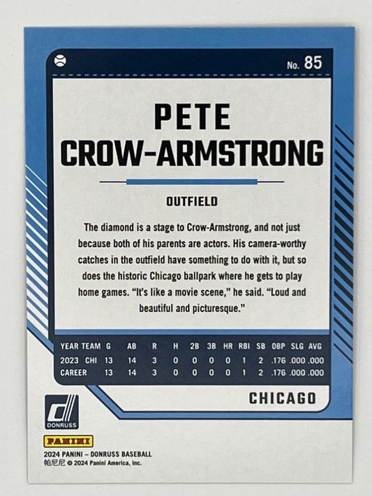 2024 Donruss Pete Crow-Armstrong # 85, Serialized 260/275