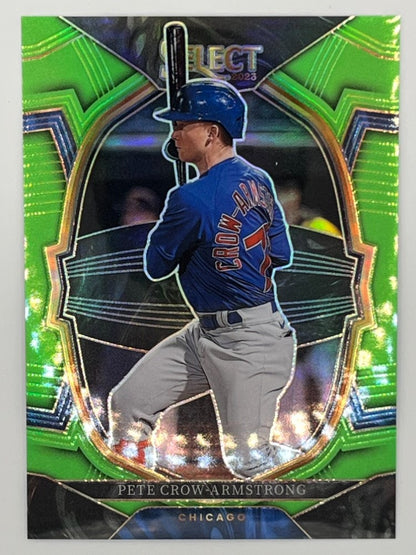 2023 Select Pete Crow-Armstrong Neon Green Prizm # 11, Serialized 19/75