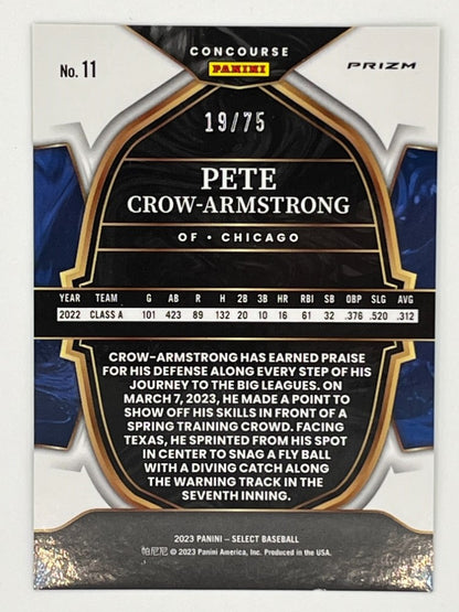 2023 Select Pete Crow-Armstrong Neon Green Prizm # 11, Serialized 19/75