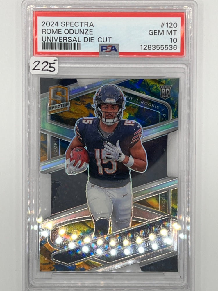 2024 Spectra Rome Odunze Universal Die Cut Rookie # 120 PSA 10 - Serialized 9/10