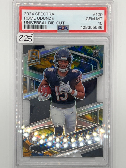 2024 Spectra Rome Odunze Universal Die Cut Rookie # 120 PSA 10 - Serialized 9/10