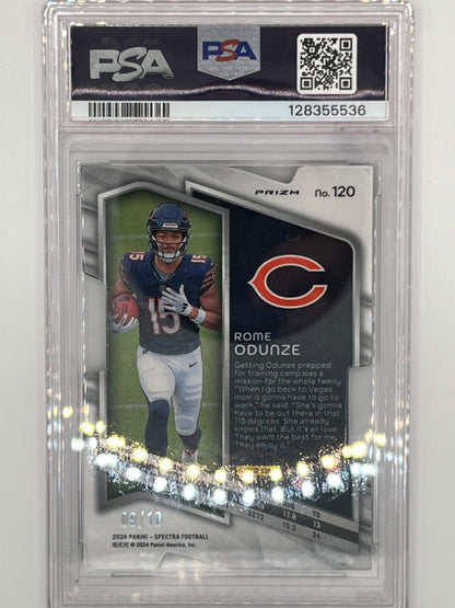 2024 Spectra Rome Odunze Universal Die Cut Rookie # 120 PSA 10 - Serialized 9/10