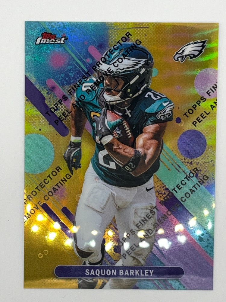 2025 Topps Finest Saquon Barkley Gold Refractor # 78 - Serialized 42/50