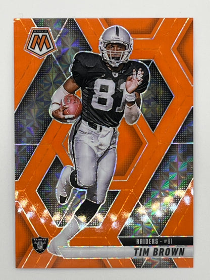 2025 Mosaic Tim Brown Orange Flourescent Prizm # 139 - Serialized 24/25