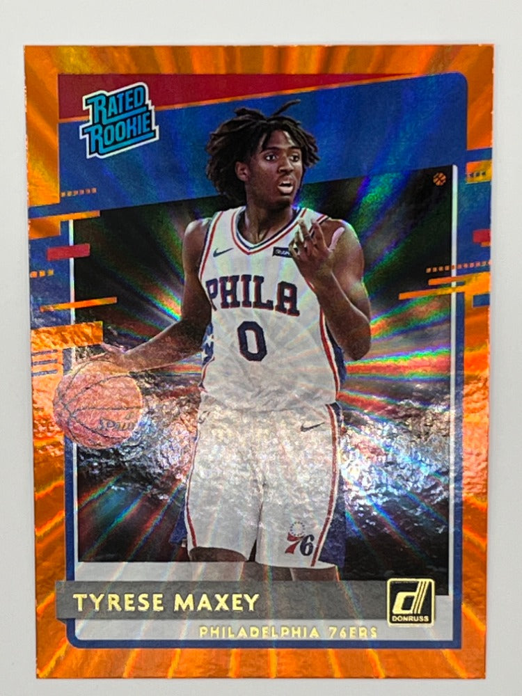 2020-21 Donruss Tyrese Maxey Rated Rookie # 211, Rookie Orange Laser
